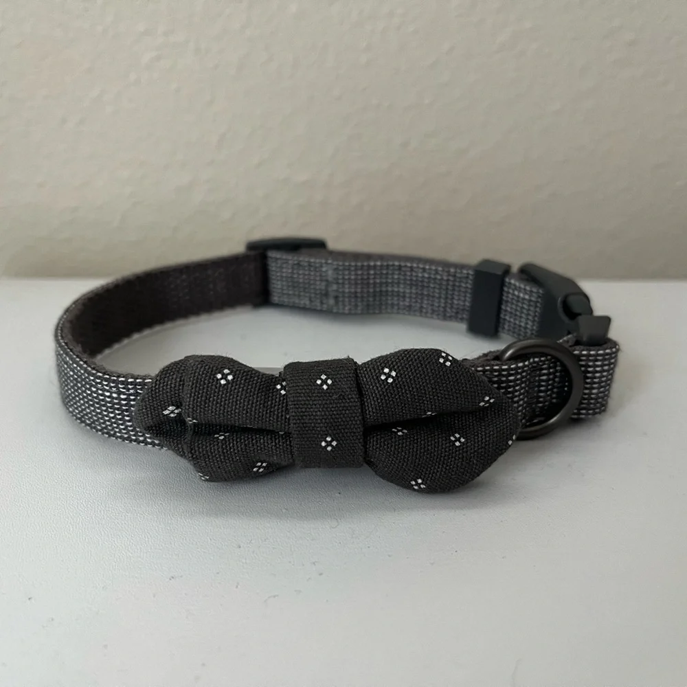 Cute Bow Tie Adjustable Dog Collar by TopPaw in Size Small